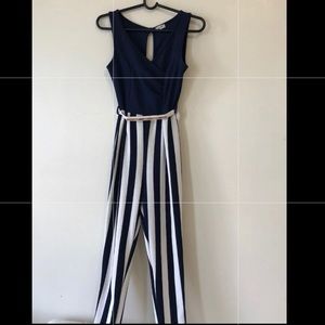 Blue & white jumpsuit